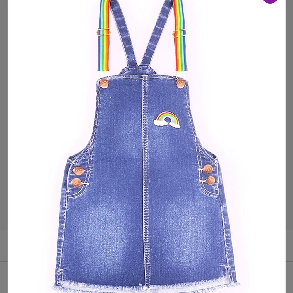 Rainbow Denim Jumper Size L - Picture 1 of 5